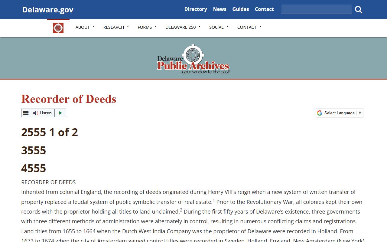 Delaware Public Archives vital records and marriage certificates